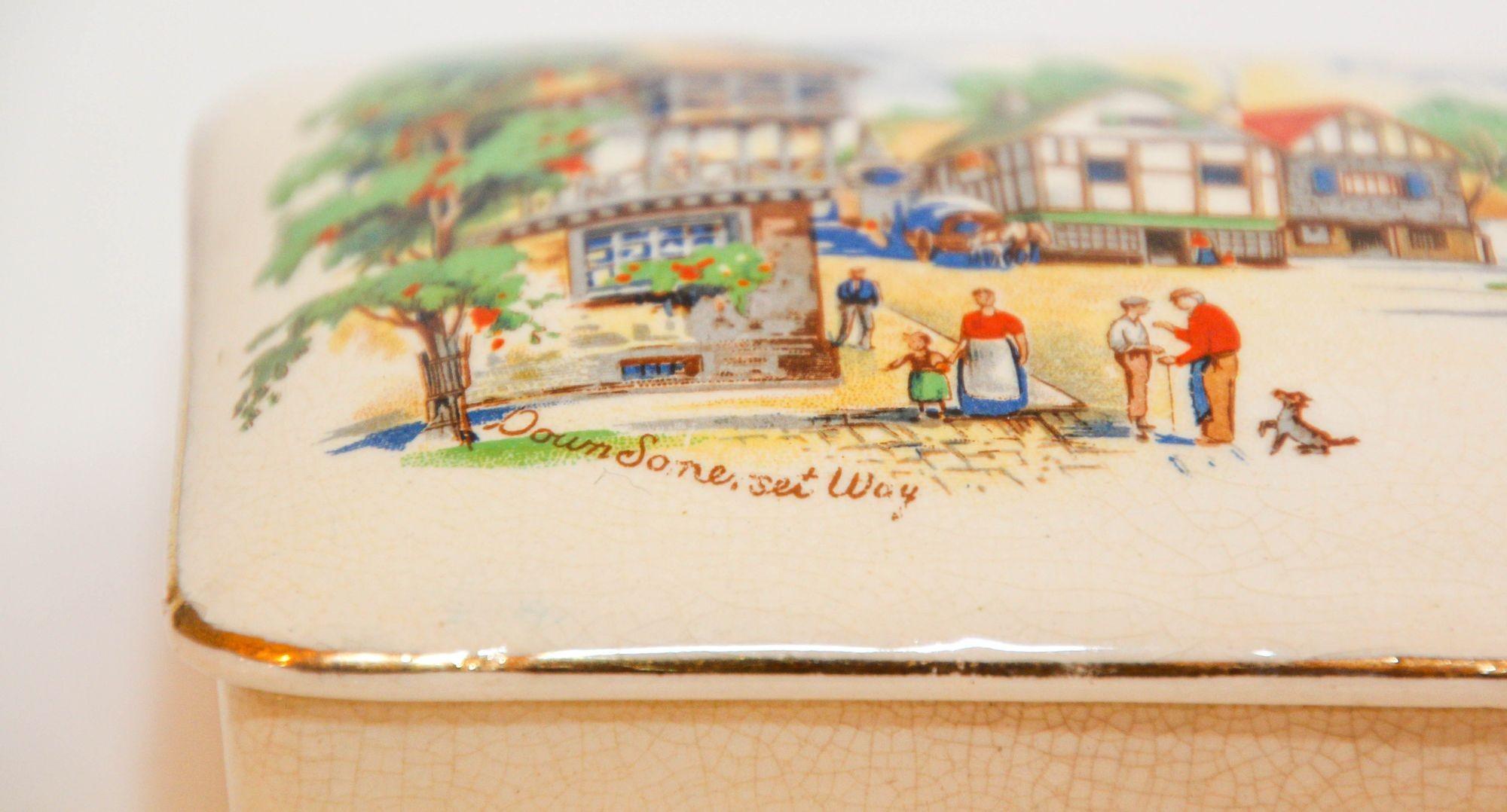 Antigua Caja de Porcelana Inglesa Fabricada por L & Sons ltd Hanley Staffordshire Victoriano en venta