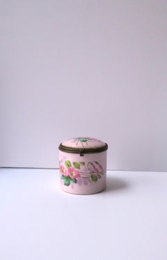 Antique Porcelain Box Flowers Chintz Design