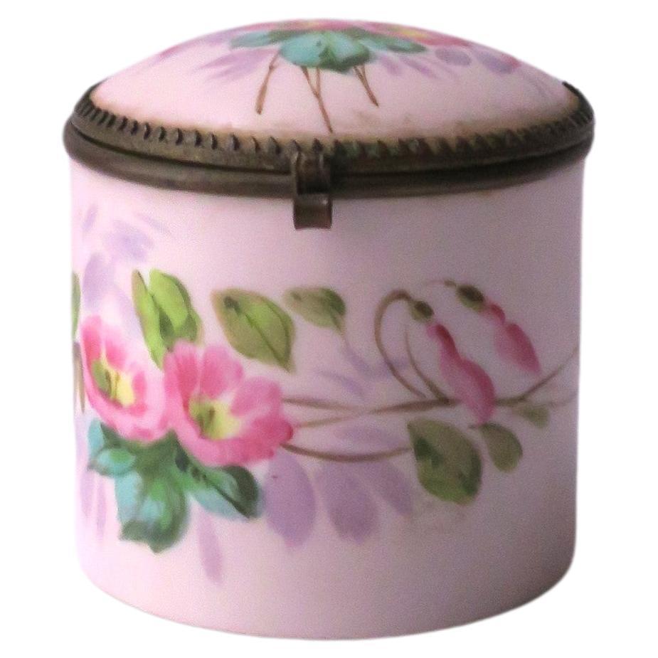 Antique Porcelain Box with Floral Chintz Design