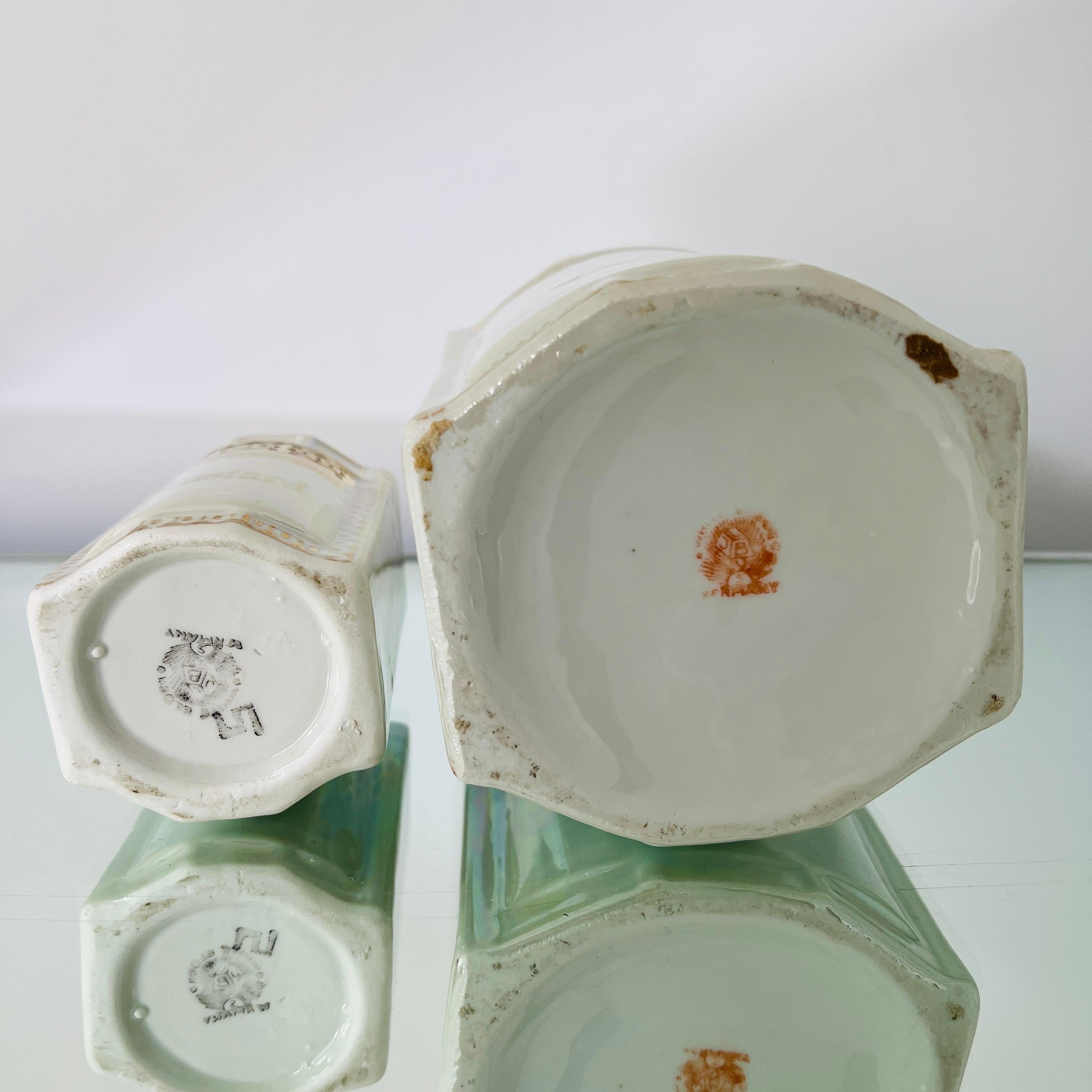 Antique Porcelain Canister Storage Jars and Spice Set / 13, Germany c. 1900 For Sale 5