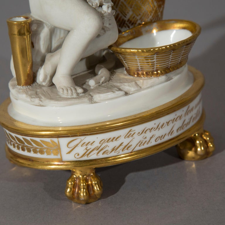 Antique Porcelain Cherub Figurine, French, 19th Century at 1stDibs