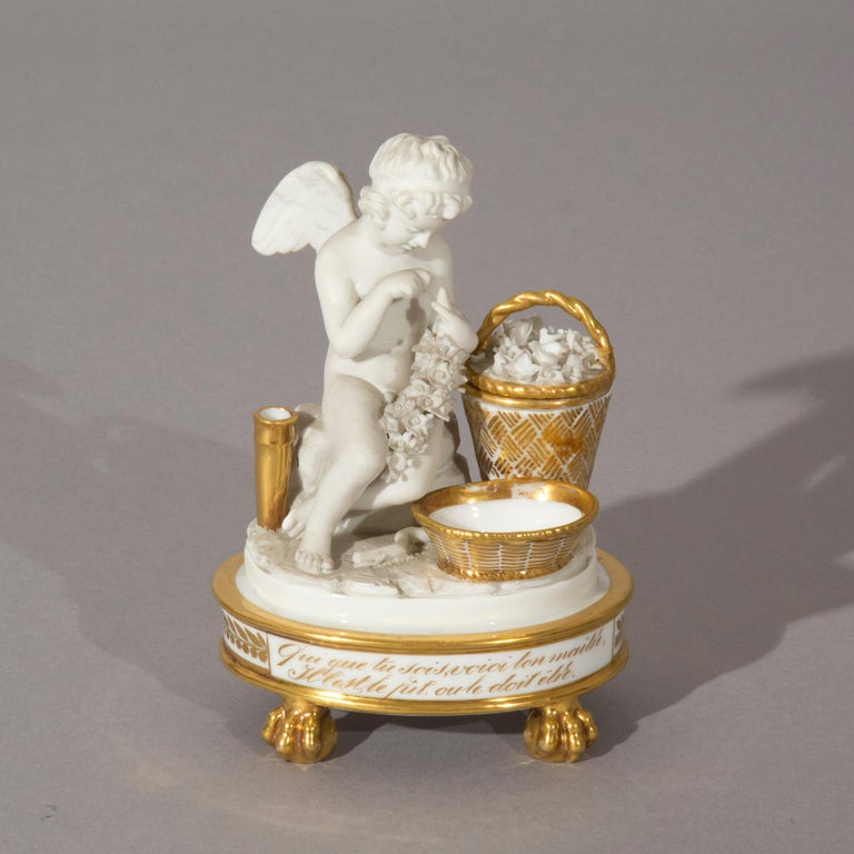 Antique Porcelain Cherub Figurine, French, 19th Century at 1stDibs