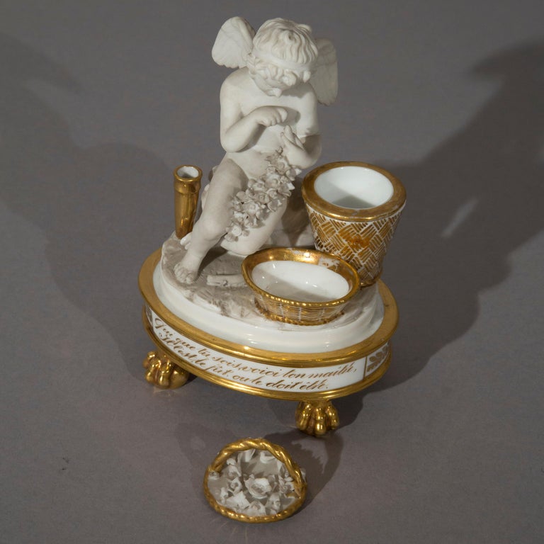 Antique Porcelain Cherub Figurine, French, 19th Century at 1stDibs