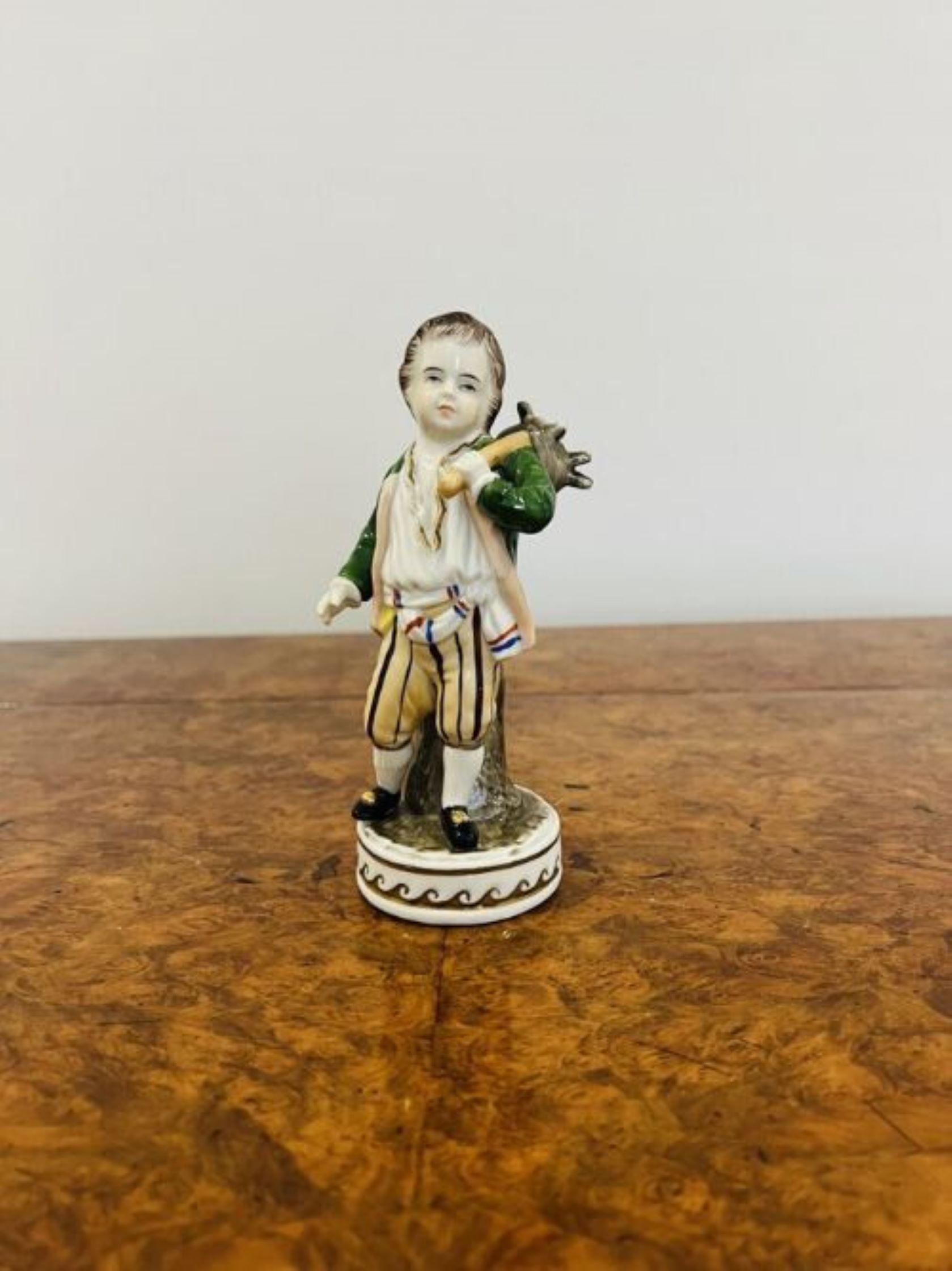 Antique porcelain continental figure  In Good Condition For Sale In Ipswich, GB