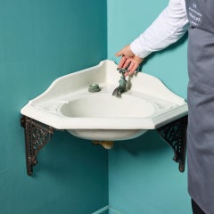 Antique French Porcelain Corner Wash Basin