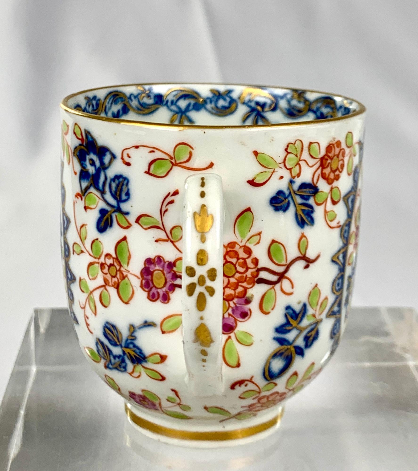 Antike Porzellanschale und Untertasse aus der ersten Periode Worcester 18. Jahrhundert, um 1775 im Angebot 6