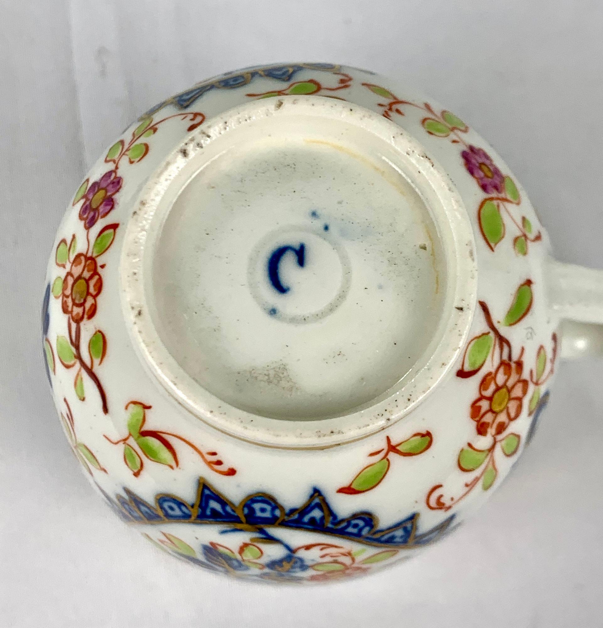 Antike Porzellanschale und Untertasse aus der ersten Periode Worcester 18. Jahrhundert, um 1775 im Angebot 8
