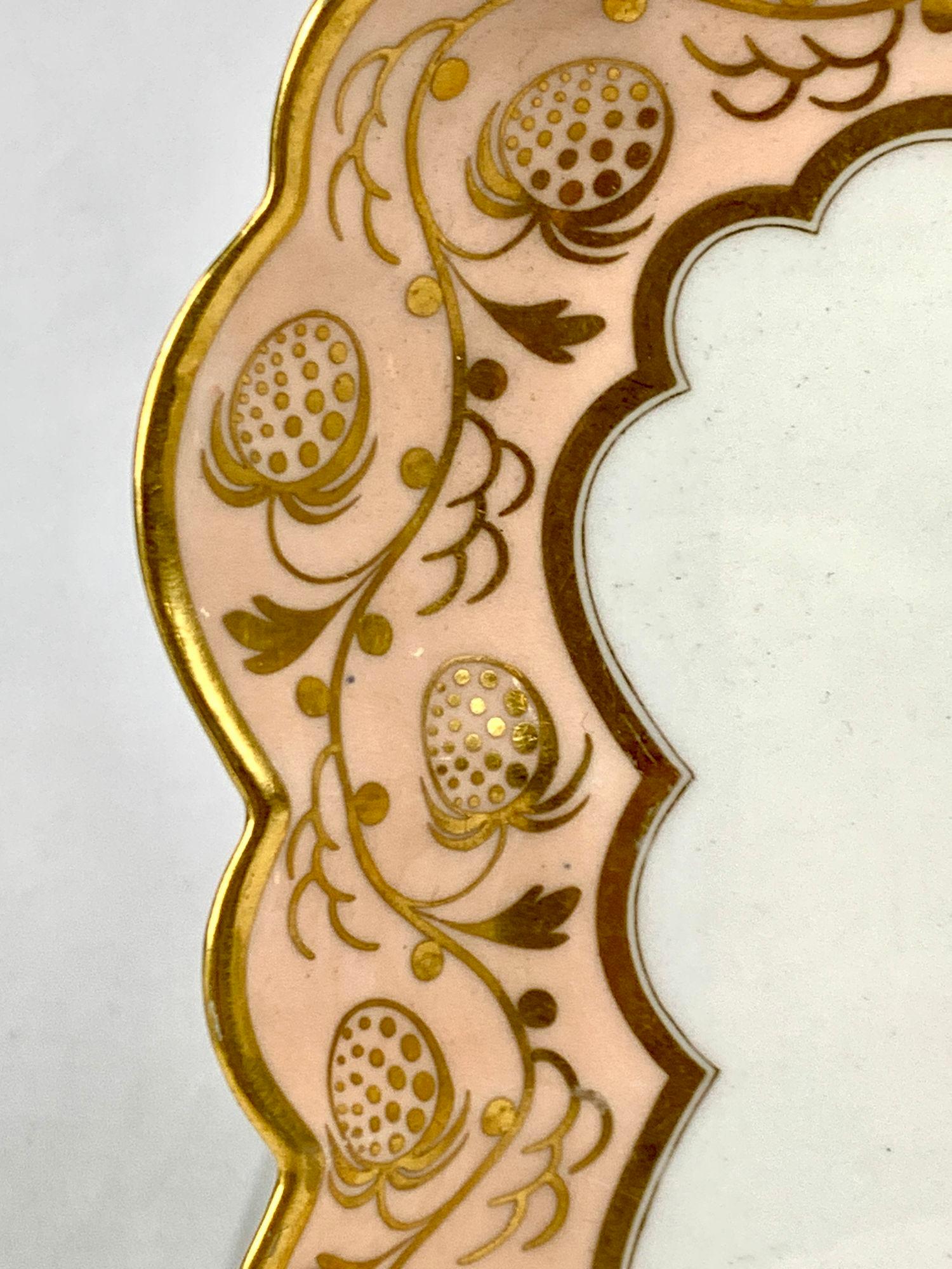 Antikes Worcester-Porzellan-Dessertservice aus Worcester, dekoriert in Gold, England, um 1820 im Angebot 4