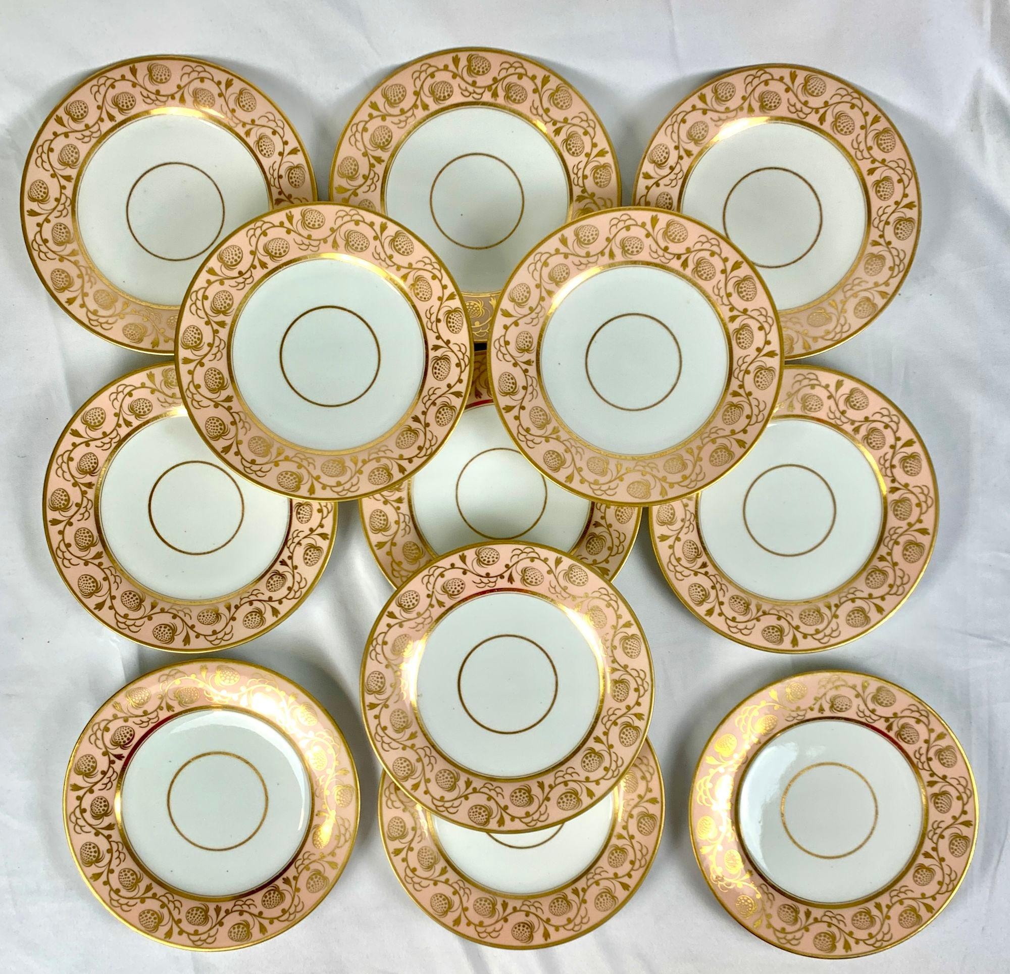 
This set of antique Flight Barr Barr Worcester dessert dishes features the elegant 