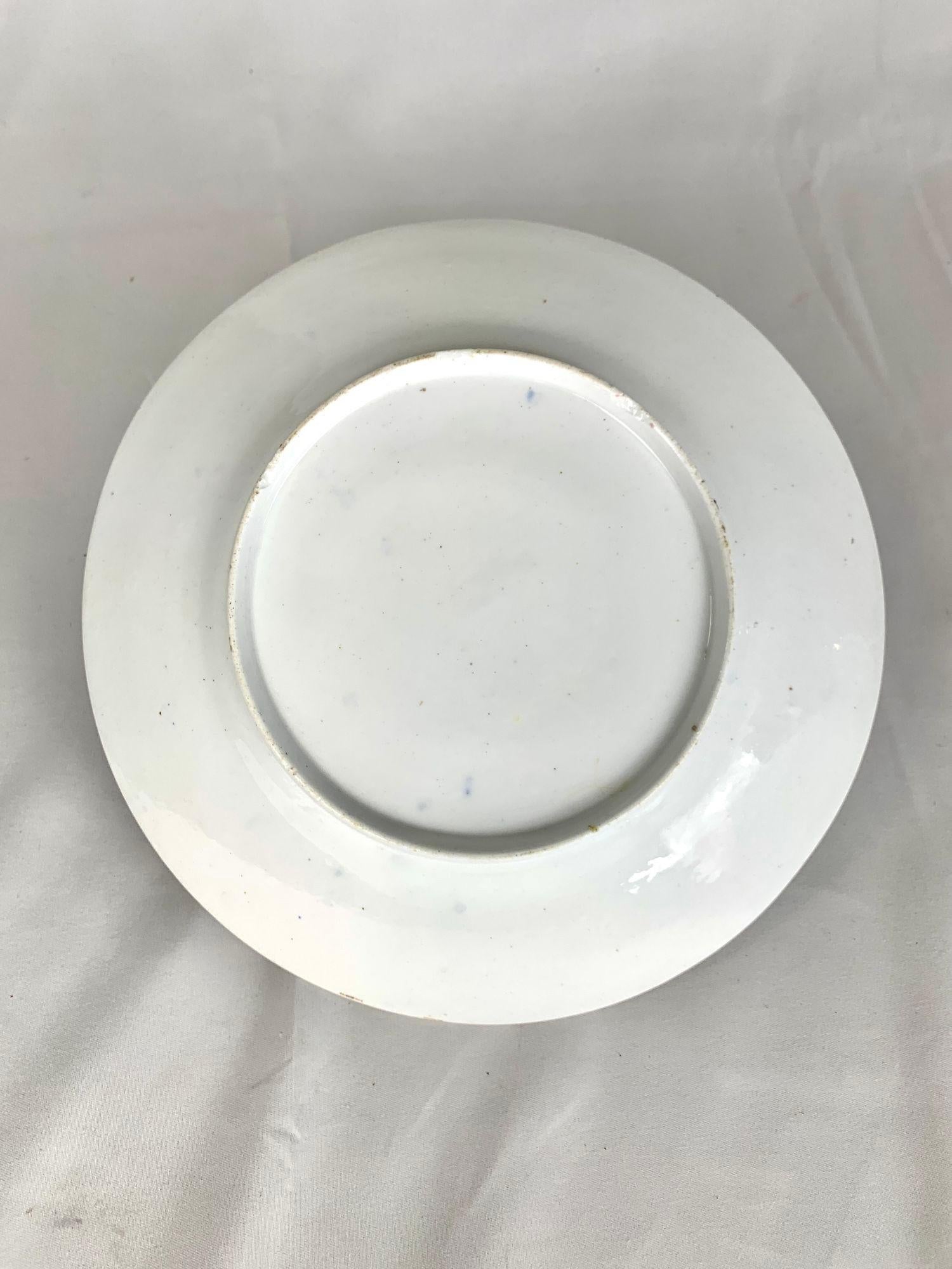Antiguo Plato de Porcelana Rosas Rosas Pintado a Mano Inglaterra Circa 1820 siglo XIX en venta