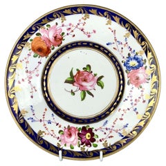 Antike Porzellanschale mit rosa Rosen, handbemalt, England um 1820