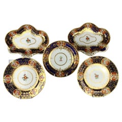 Mario Buatta Cabinet Set Five Imari Pattern Hand Painted Worcester Dishes C-1810