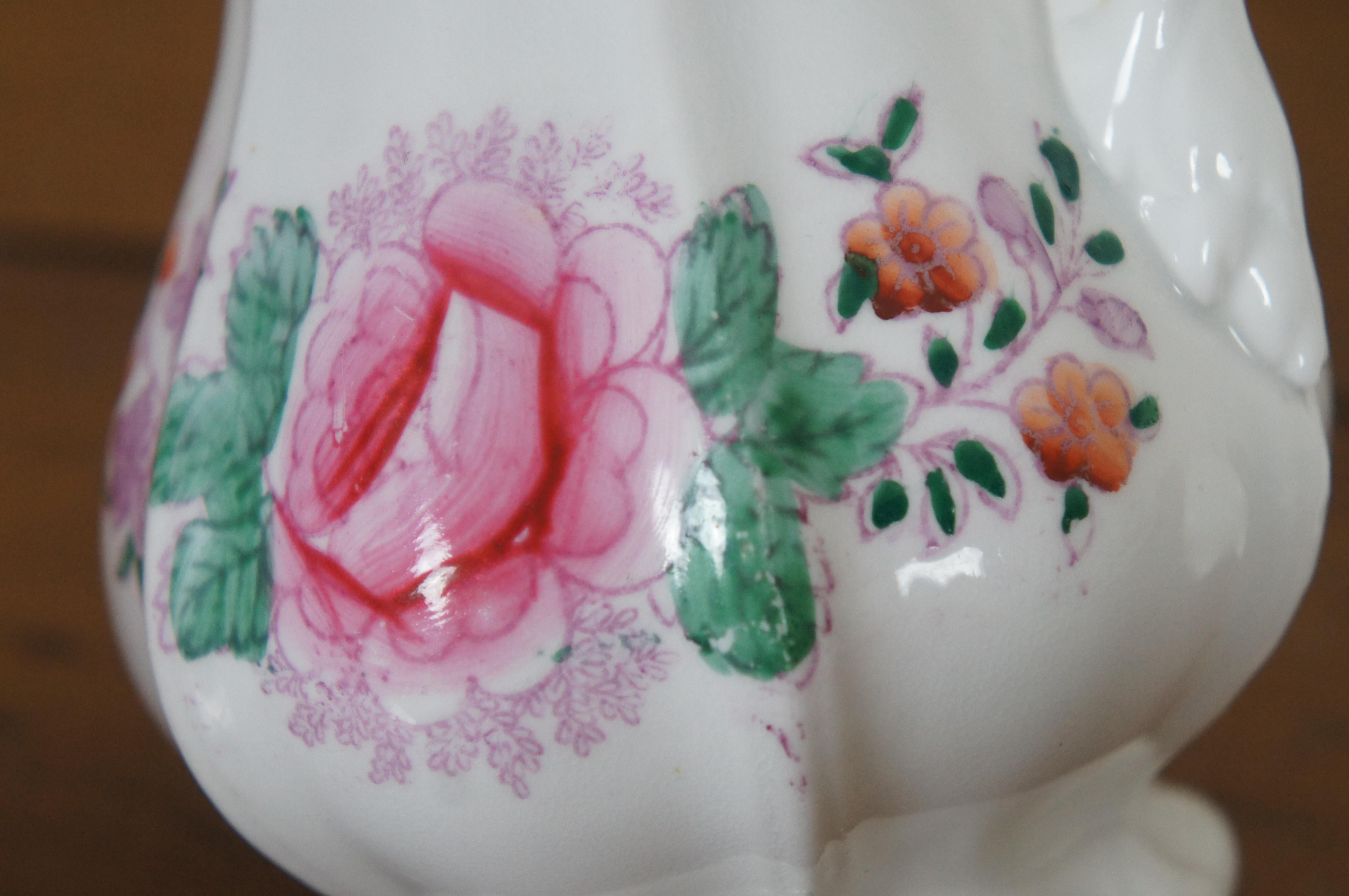 Antique Porcelain Floral Bird Tea Coffee Creamer Pitcher & Cup For Sale 6