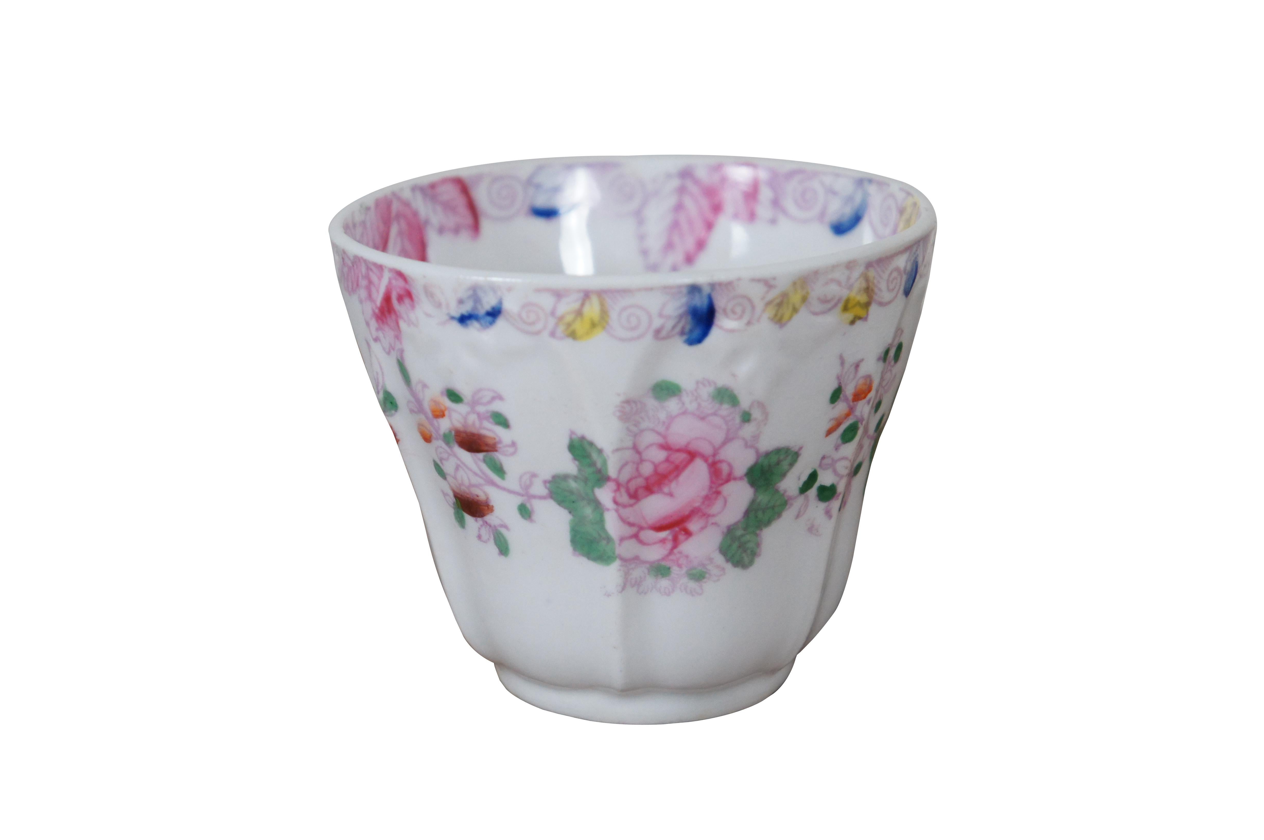 Antiker Porzellan-Tee-/Kaffeekrug & Tasse mit Blumenmuster und Vogelmotiv aus Porzellan im Zustand „Gut“ im Angebot in Dayton, OH