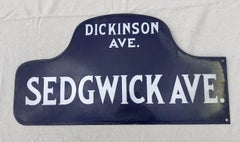 Antique Porcelain Humpback Double Sided NYC Street Sign