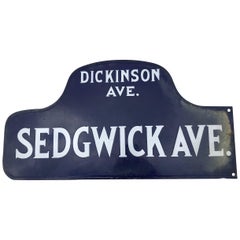 Antique Porcelain Humpback Double Sided NYC Street Sign