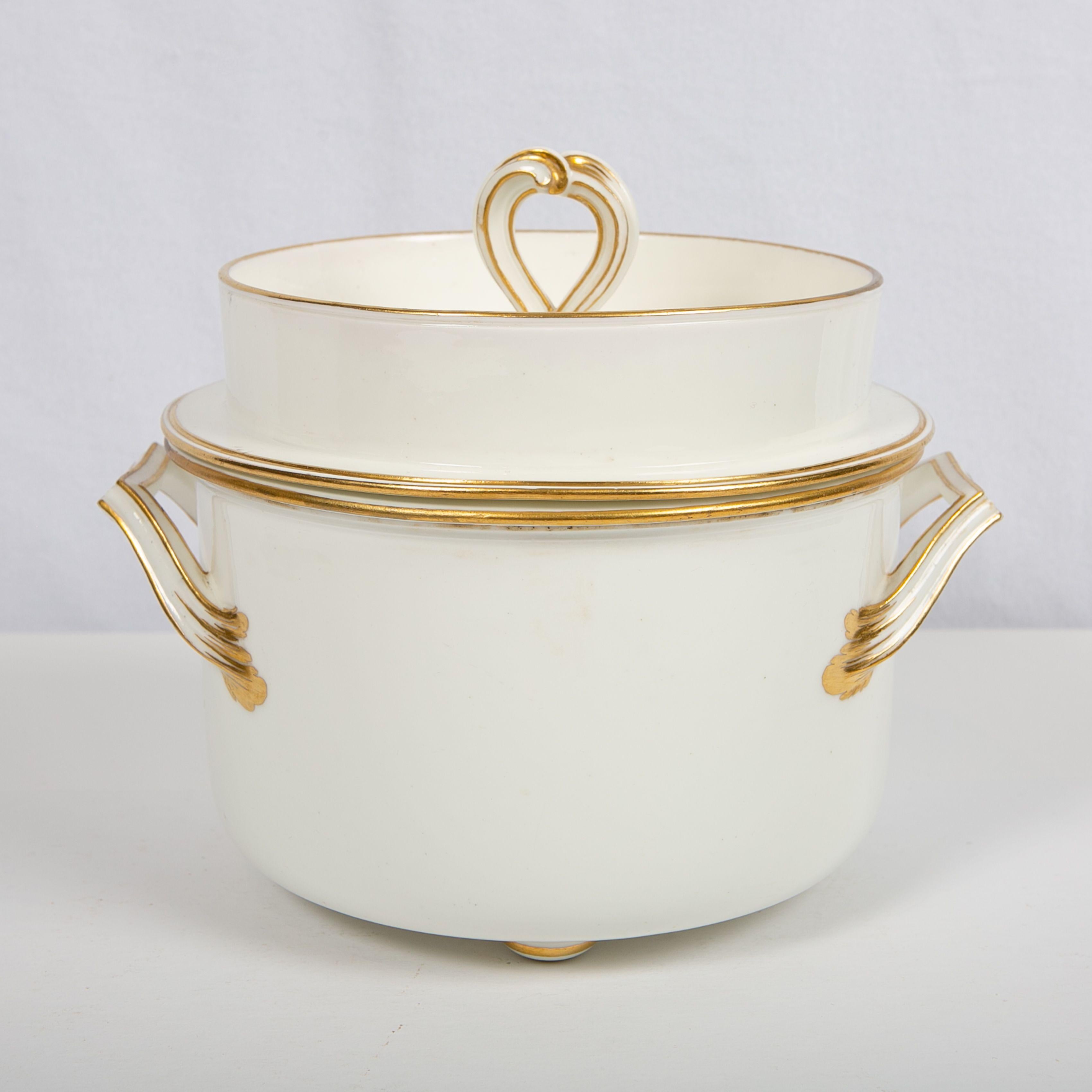 WHY WE LOVE IT: Everyone loves iced cream!
This English porcelain ice pail, also known as an iced cream-fruit cooler, was made in England by William Billingsly circa 1810.
The white porcelain has a beautiful, slightly creamy color. This was