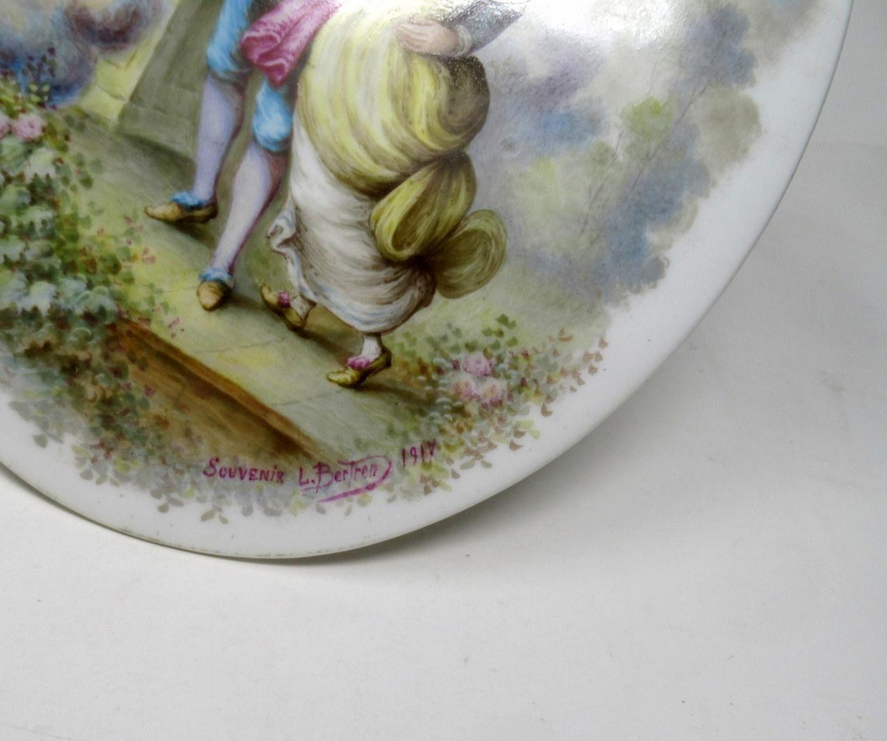 Antique Porcelain Painted French Sevres Plaque Signed Artist L Bertren Date 1917 In Good Condition In Dublin, Ireland
