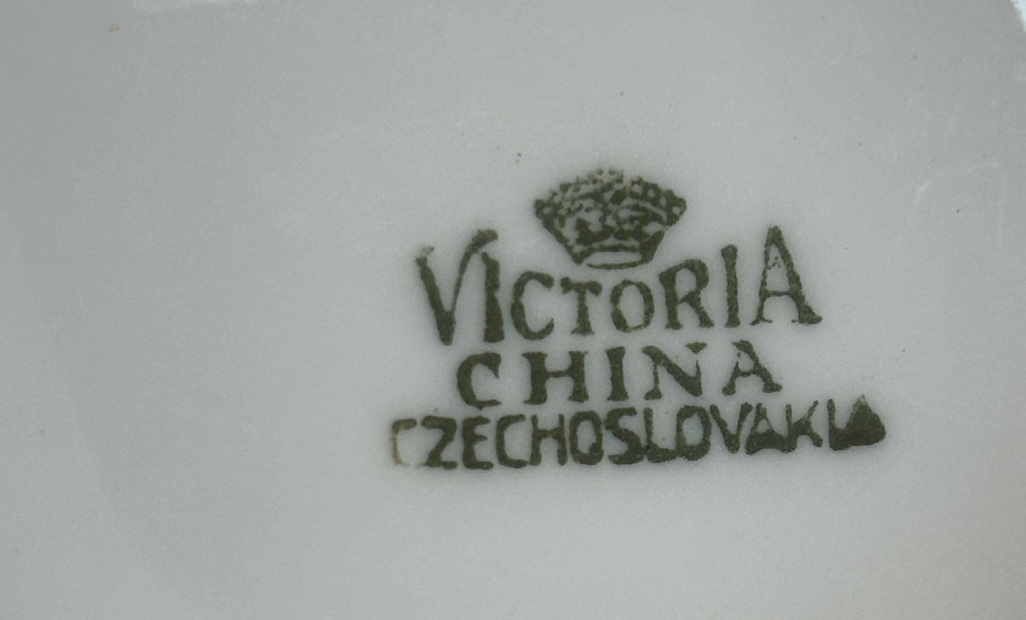 Antique Porcelain Pitcher Victoria China from Czechoslovakia For Sale 2