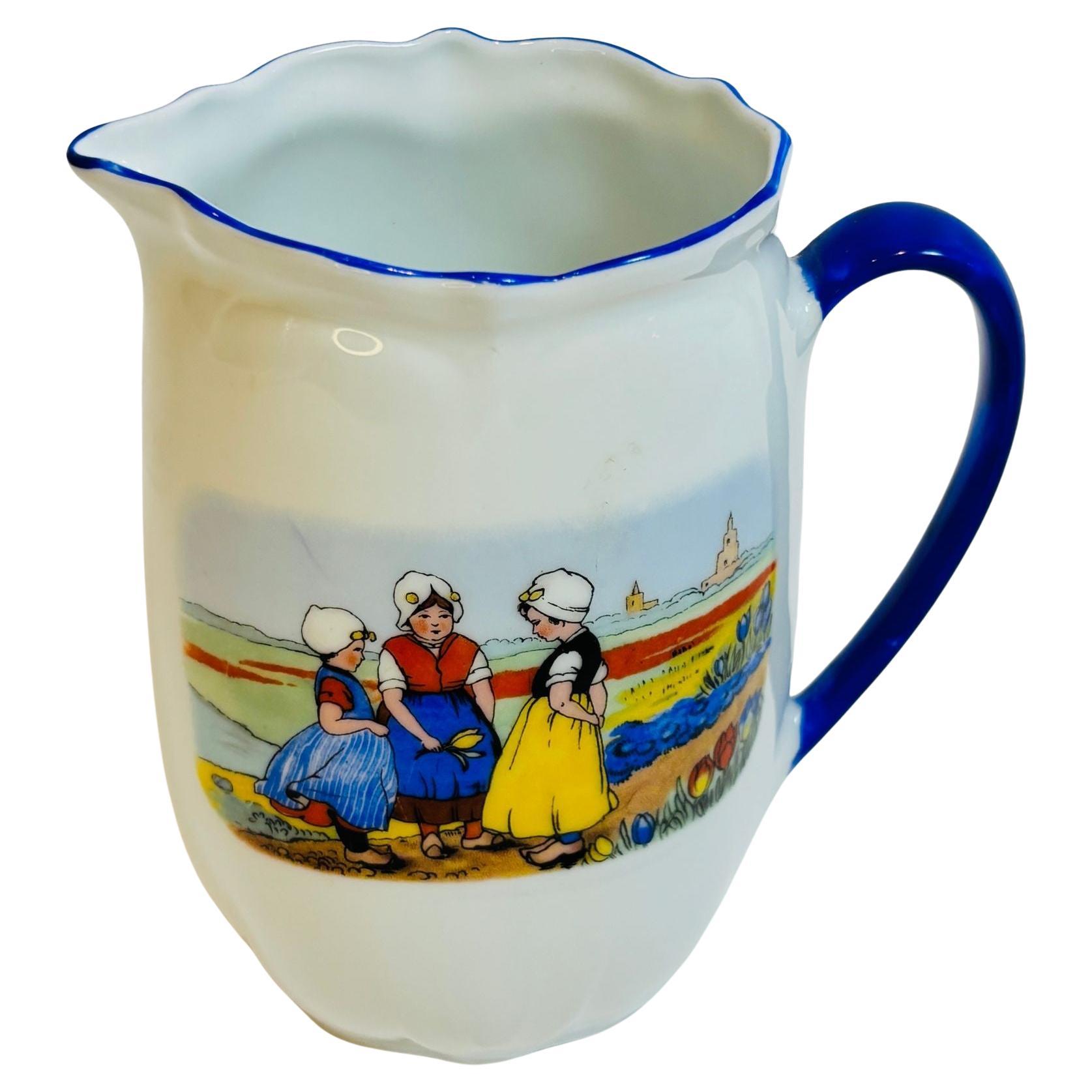 Antique Porcelain Pitcher Victoria China from Czechoslovakia For Sale
