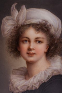 Antique Porcelain Plaque of a Female Portrait