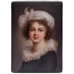 Antique Porcelain Plaque of a Female Portrait