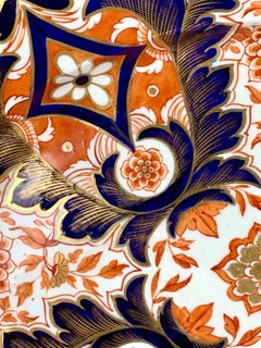 Large Antique English Porcelain Platter Hand-Painted Imari Pattern Circa 1815