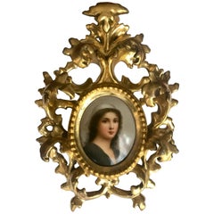 Antique Porcelain Portrait Miniature Plaque KPM Style