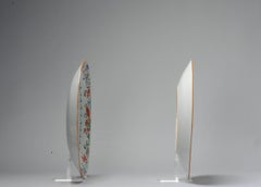 Antique Porcelain Pre Bencharong Fencai Plates with Flowers Green, 18/19th Cen