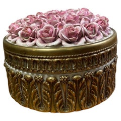 Vintage Porcelain Rose Box with Lid