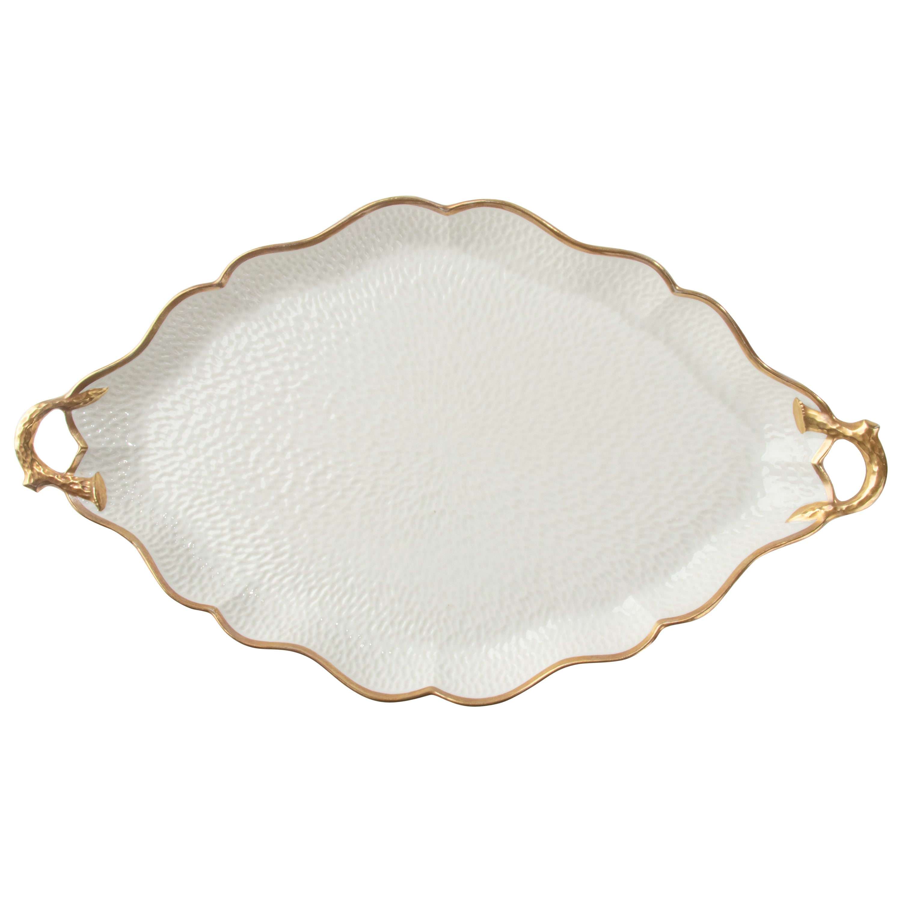 Plateau de service en porcelaine ancienne - Limoges - France