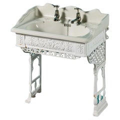 Antique Porcelain Sink on Cast Iron Stand