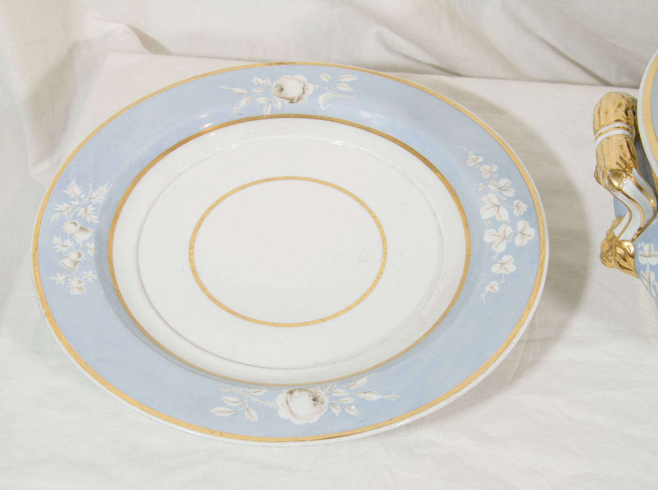 Antique Worcester Porcelain Soup Tureen Painted Baby Blue Circa 1820 5