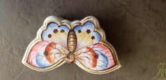 Antique Porcelain Spode Double Sided Butterfly Box and Cover, circa 1810-1830
