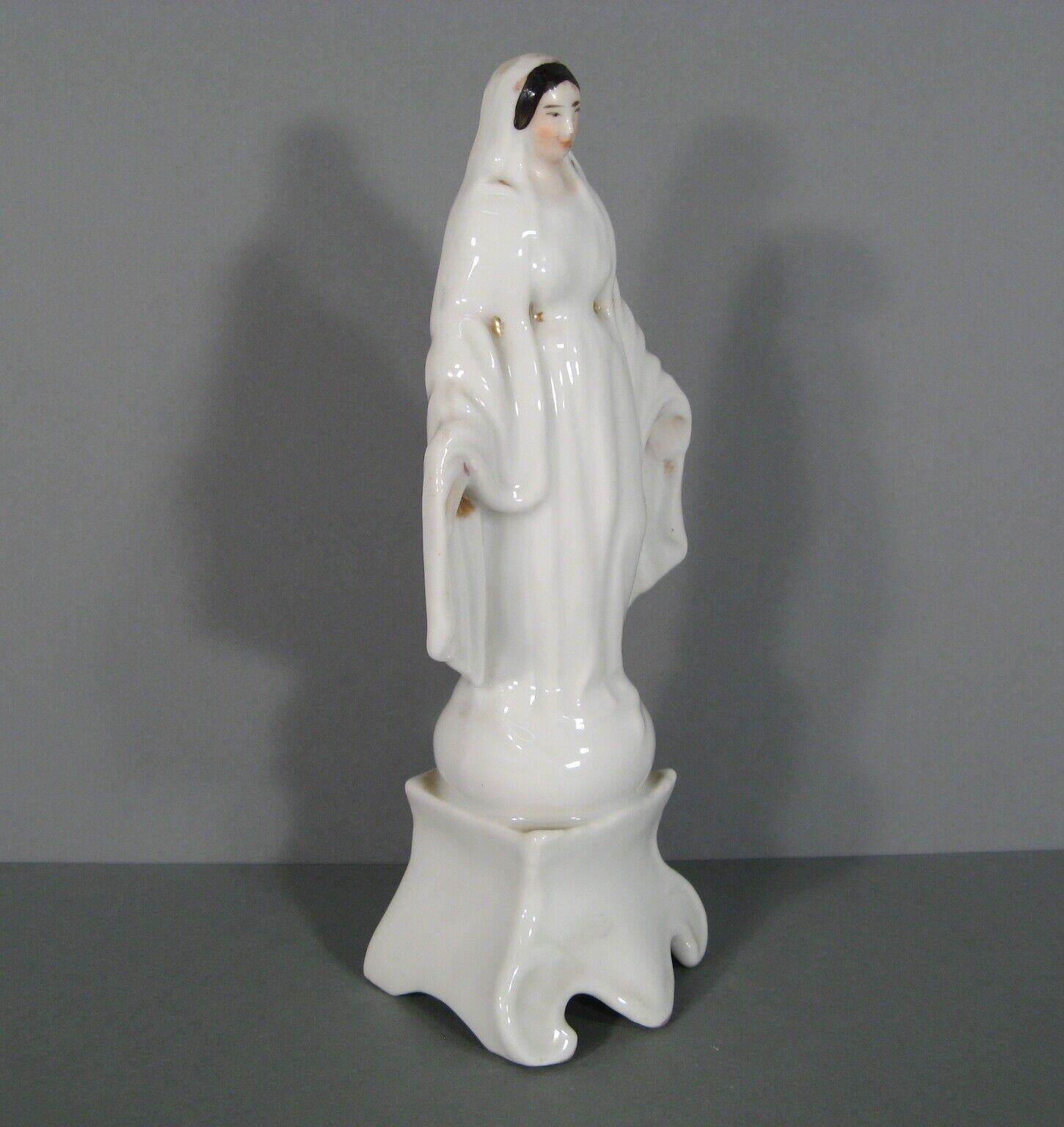 French Antique Porcelain Statue of the Virgin Mary from Paris 19th century - 1Y123