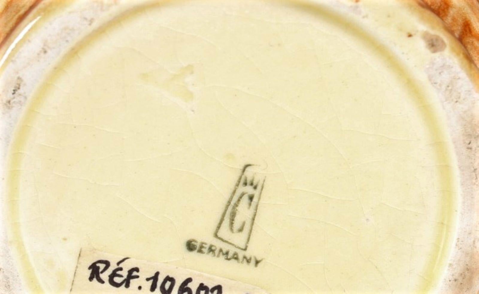 Antike Zuckerkanne aus Porzellan, Zuckerschale, Zuckerdose, gestempelt von Cortendorf, Deutschland (Handbemalt) im Angebot