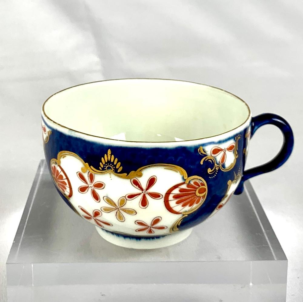 Antique Porcelain Tea Cup Coffee Cup & Saucer First Period Dr. Wall Worcester For Sale 3