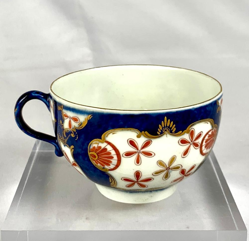 Antique Porcelain Tea Cup Coffee Cup & Saucer First Period Dr. Wall Worcester For Sale 5