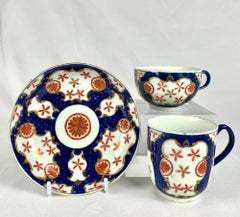 First Period Dr. Wall Worcester Antique Porcelain Tea Cup Coffee Cup & Saucer