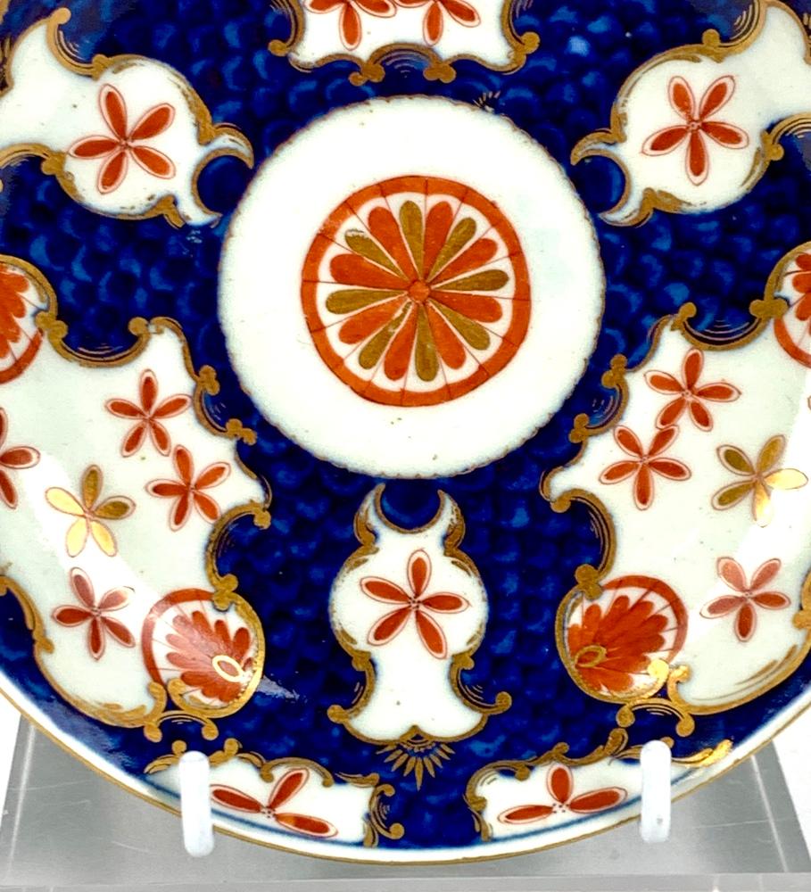 Antique Porcelain Tea Cup Coffee Cup & Saucer First Period Dr. Wall Worcester In Excellent Condition For Sale In Katonah, NY