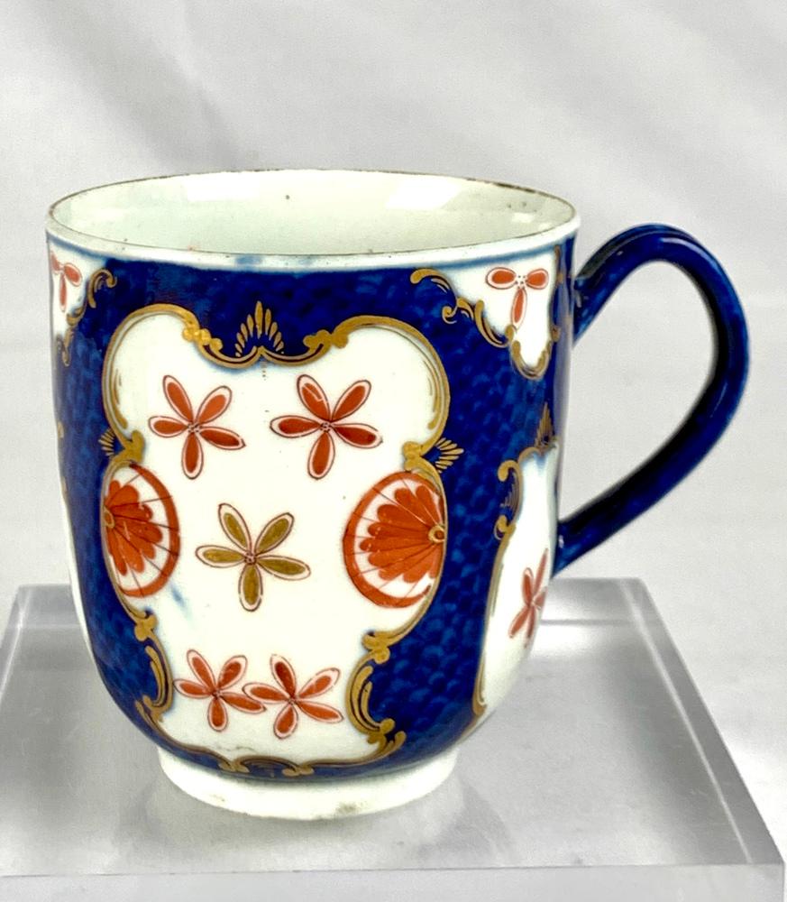 Antique Porcelain Tea Cup Coffee Cup & Saucer First Period Dr. Wall Worcester For Sale 2