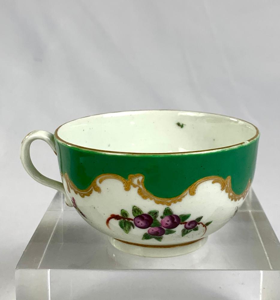 Antique Porcelain Tea Cup Coffee Cup & Saucer Trio First Period Worcester C-1770 4