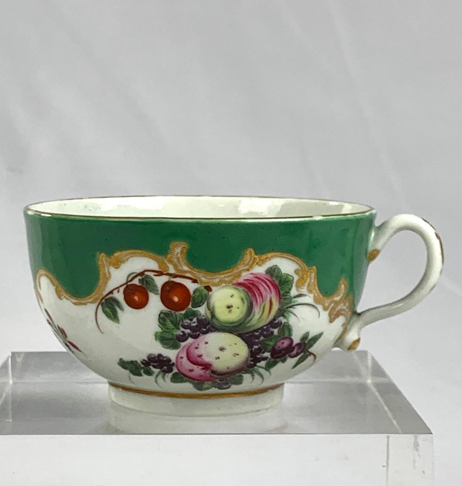 Antique Porcelain Tea Cup Coffee Cup & Saucer Trio First Period Worcester C-1770 1