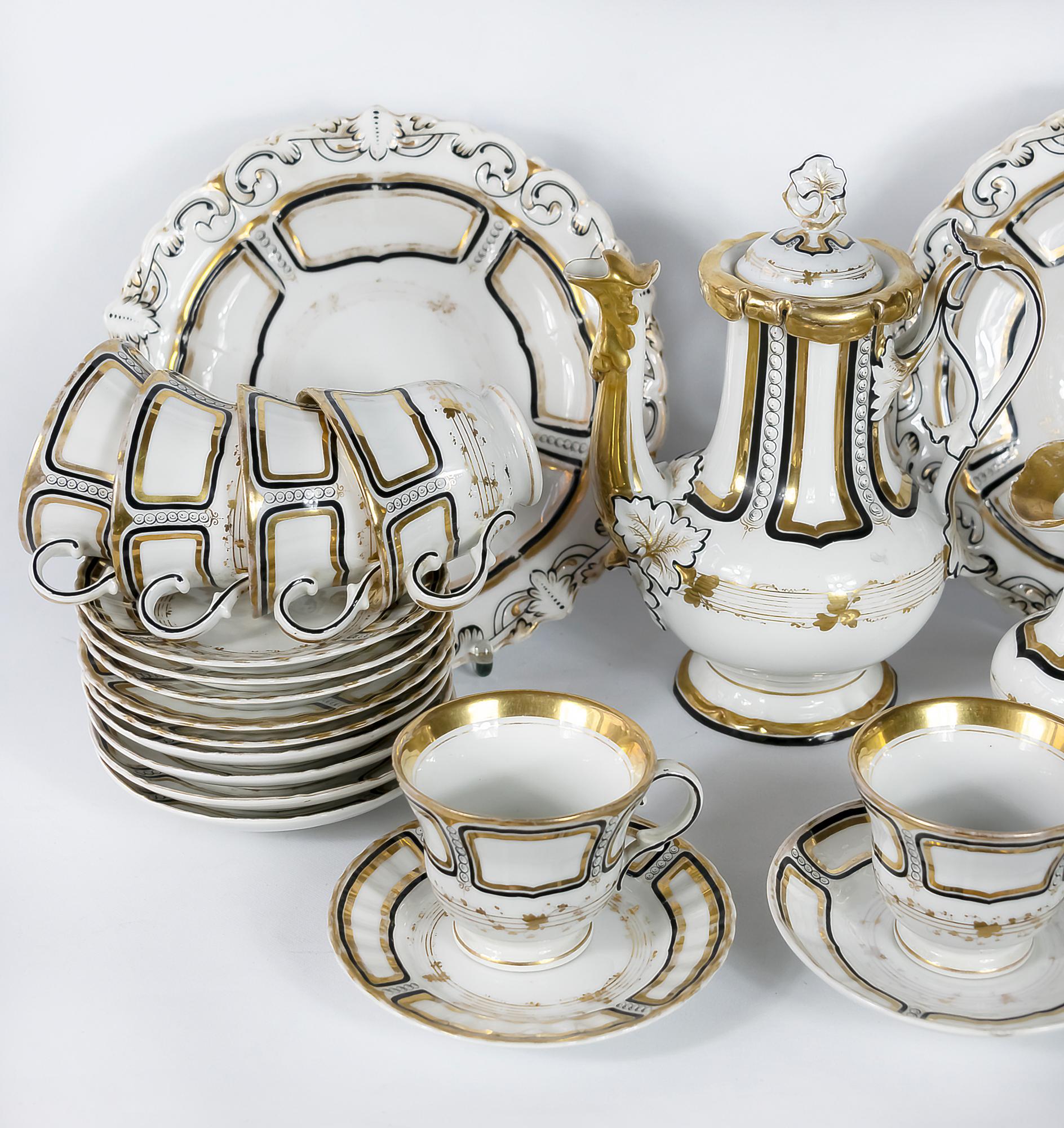 Allemand Service à thé en porcelaine ancienne pour 11 personnes par Carl Tielsch en vente
