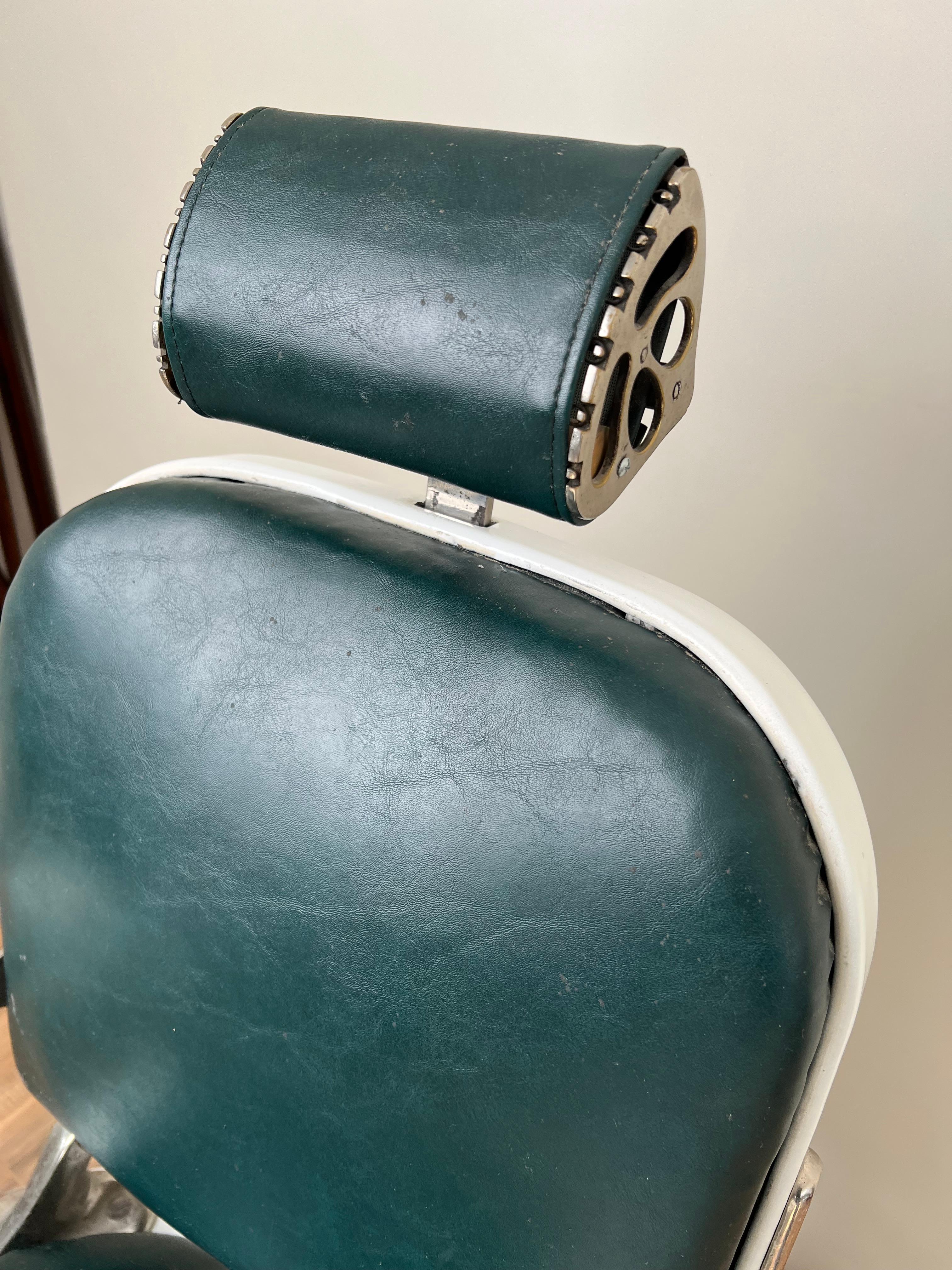 Cast Antique Porcelain Theo A Kochs, Chicago Barber Chair c. 1920 For Sale