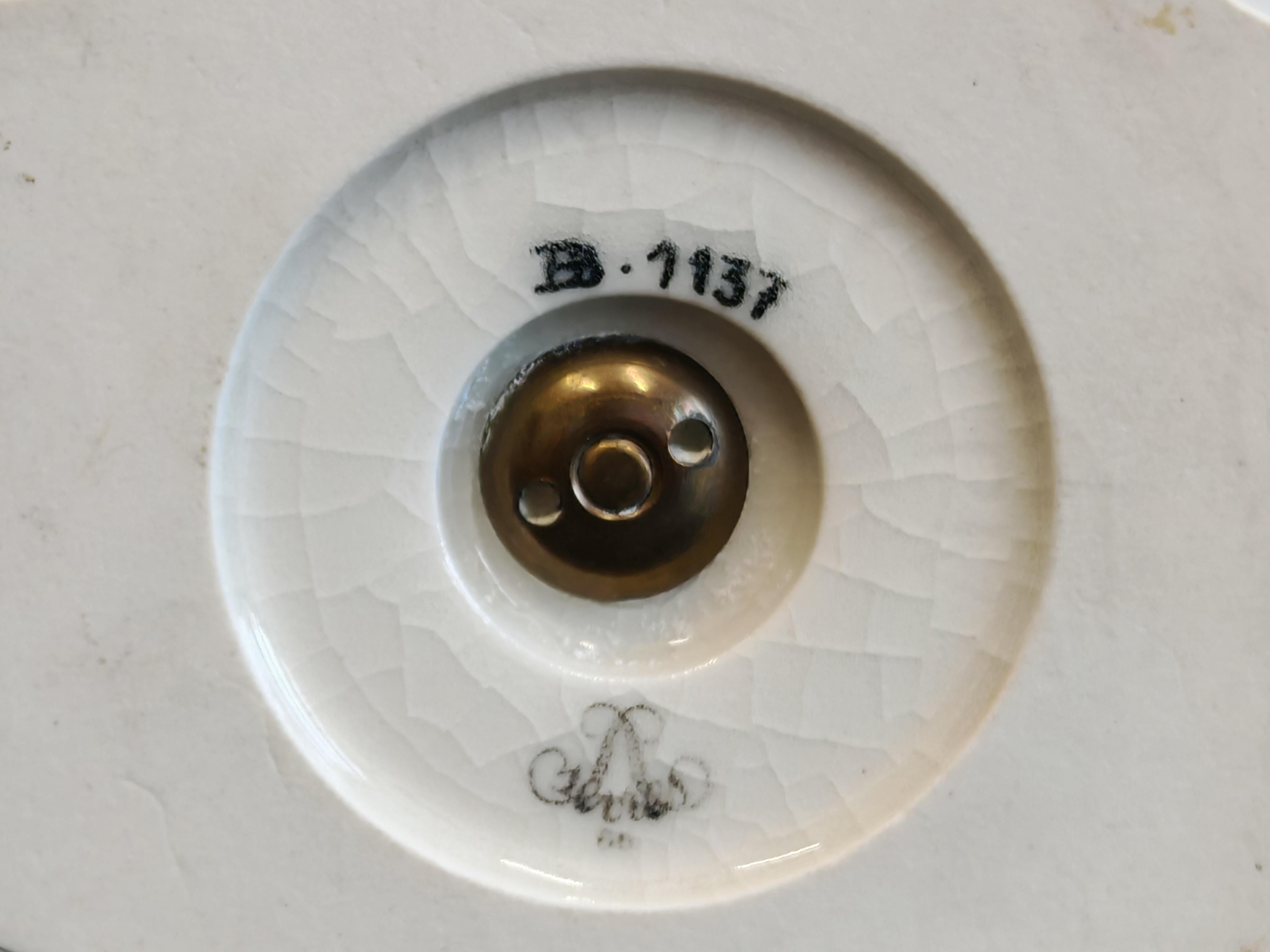 Antique Porcelain Urn in pale green glaze, by Sevres, France 19th Century For Sale 6