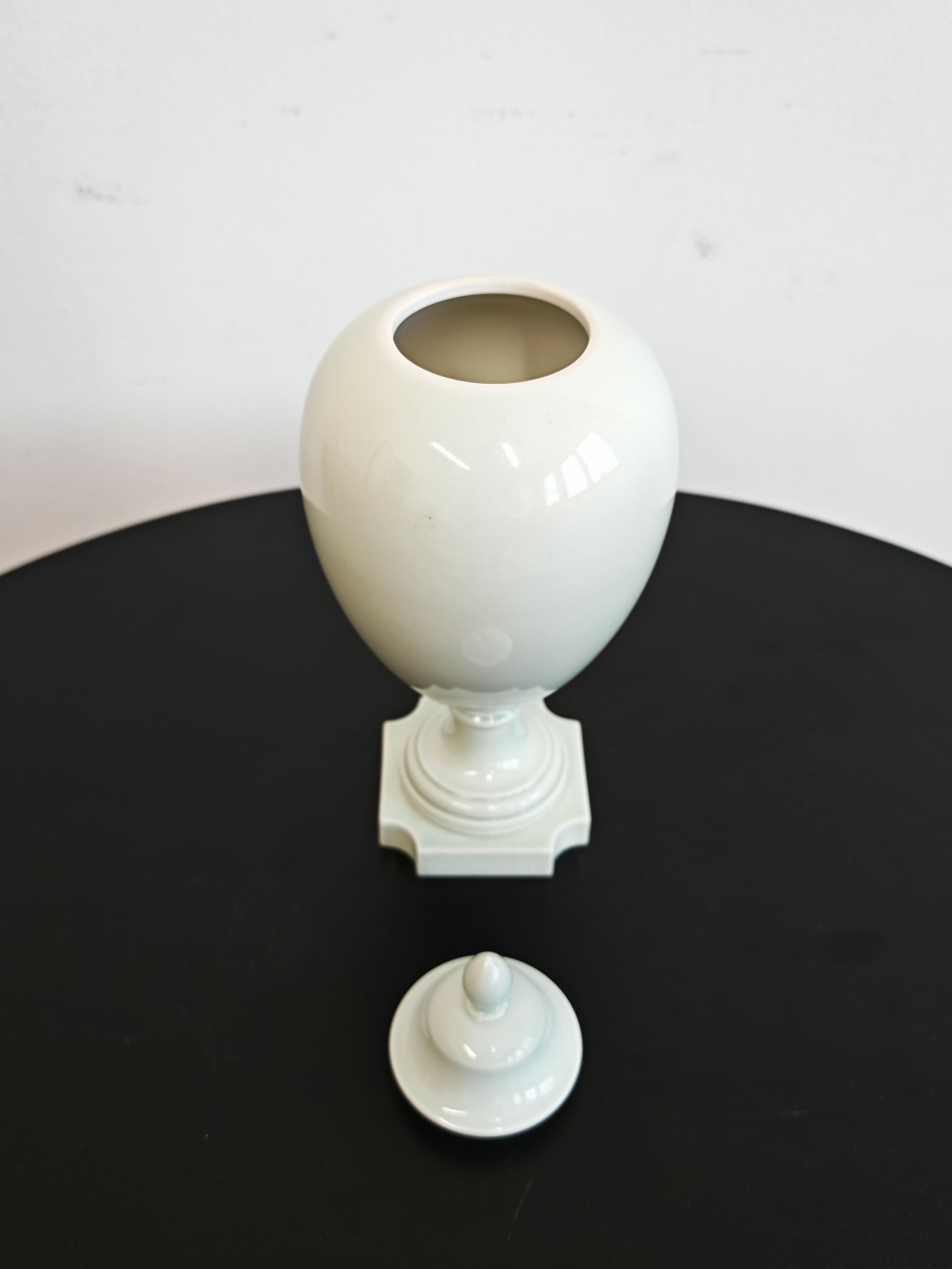 Antique Porcelain Urn in pale green glaze, by Sevres, France 19th Century For Sale 2