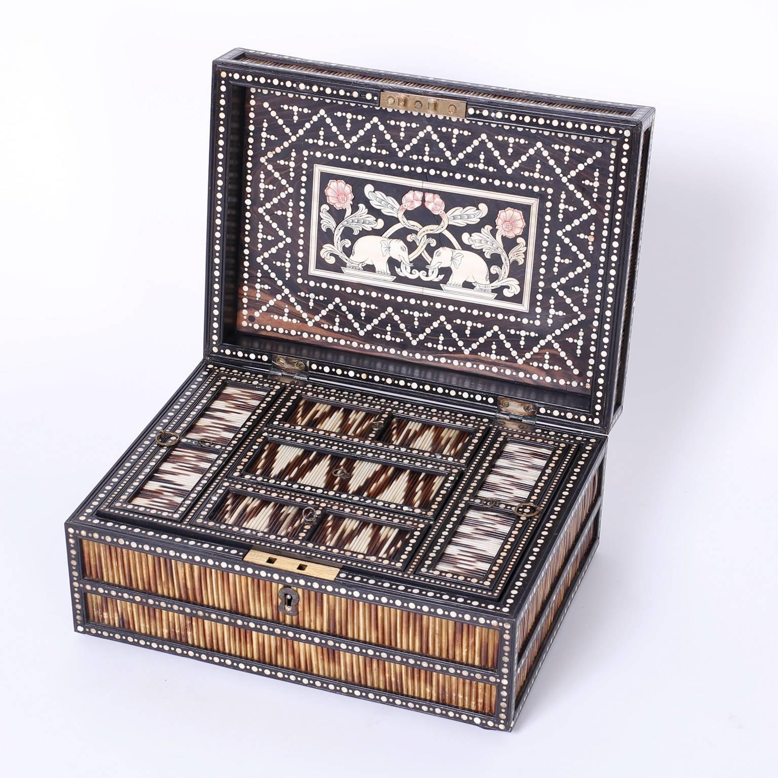 Indian Antique Porcupine Quill Box