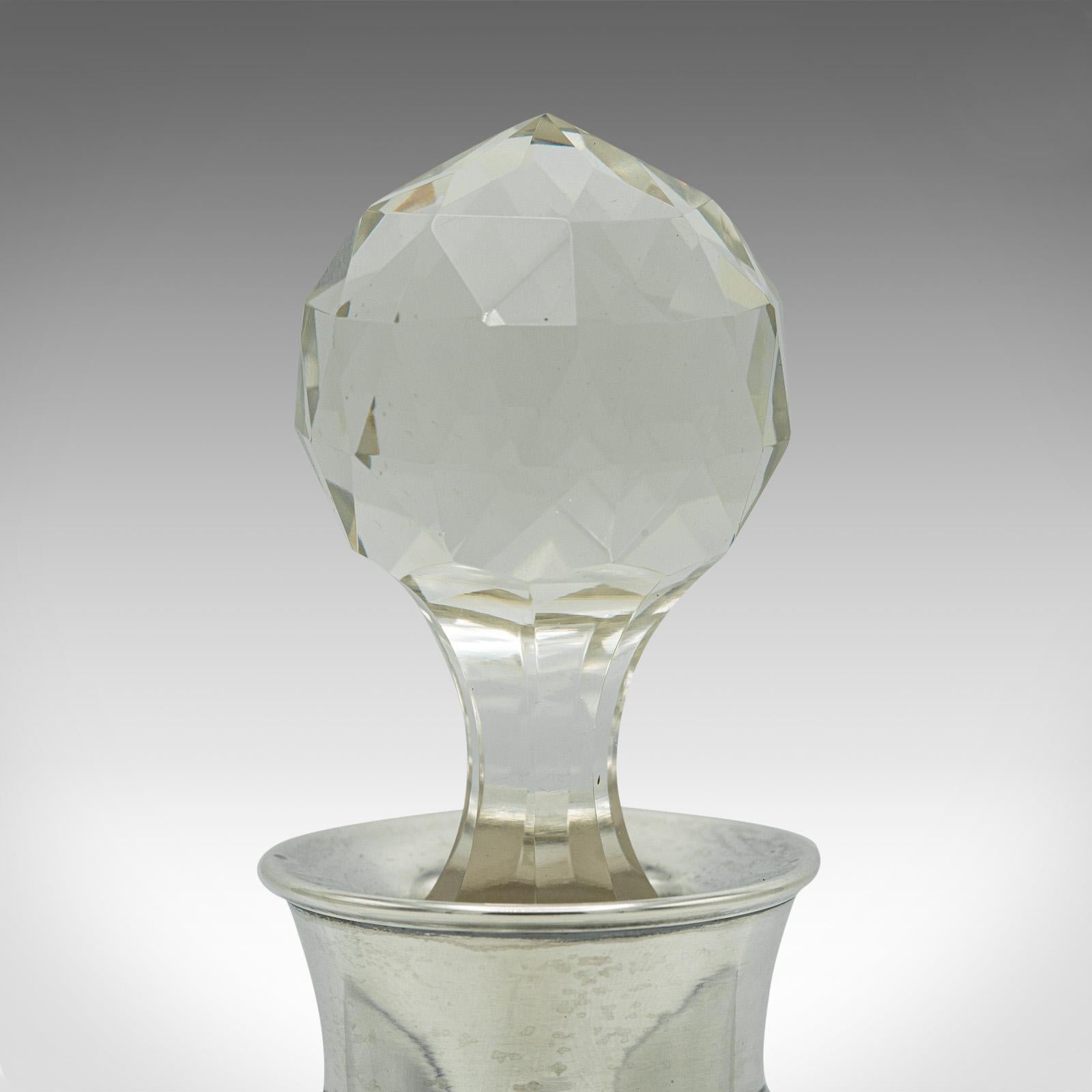 Antiker Port-Dekanter, englisch, Glas, Silber, Birmingham, Edwardian, datiert 1907 im Angebot 3