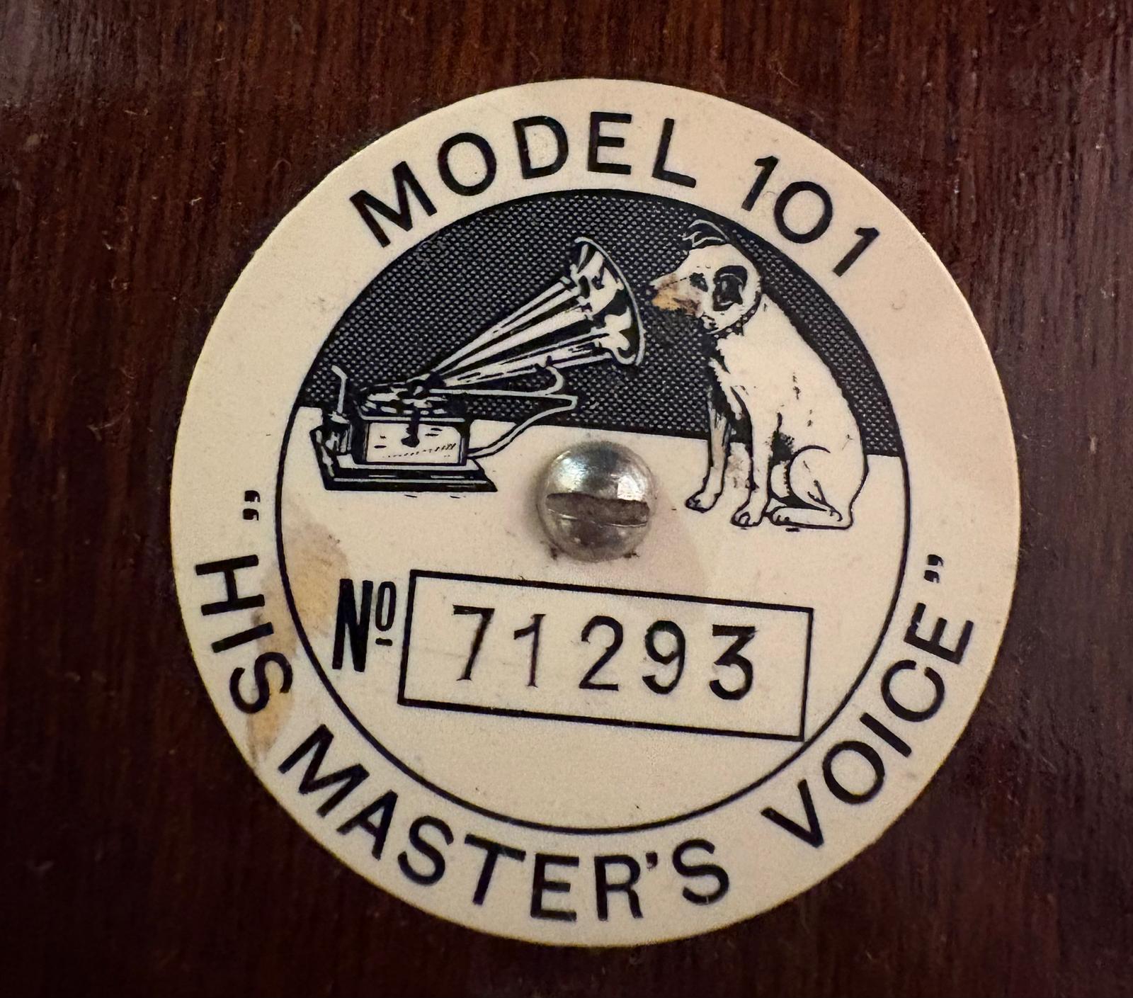 Antique Portable HMV Gramophone Mod 101 Black 20th Century 2